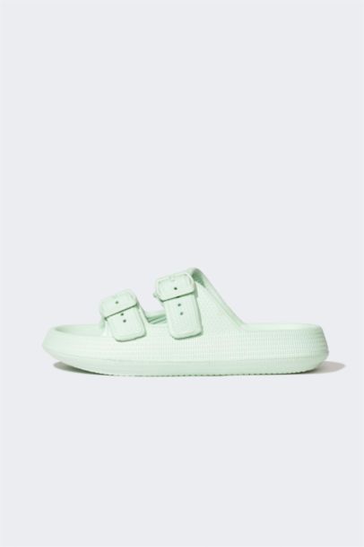 Girl High Sole Double Striped Eva Slippers