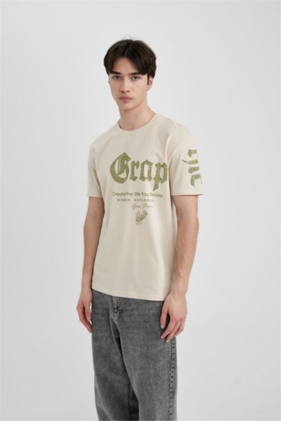 Regular Fit Crew Neck Printed T-Shirt