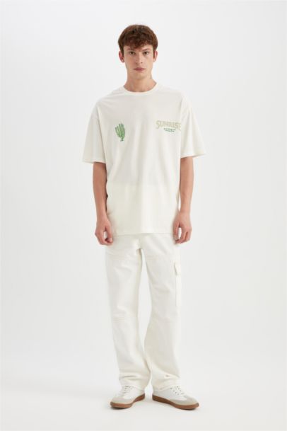 Comfort Fit Crew Neck Printed Short Sleeve T-Shirt