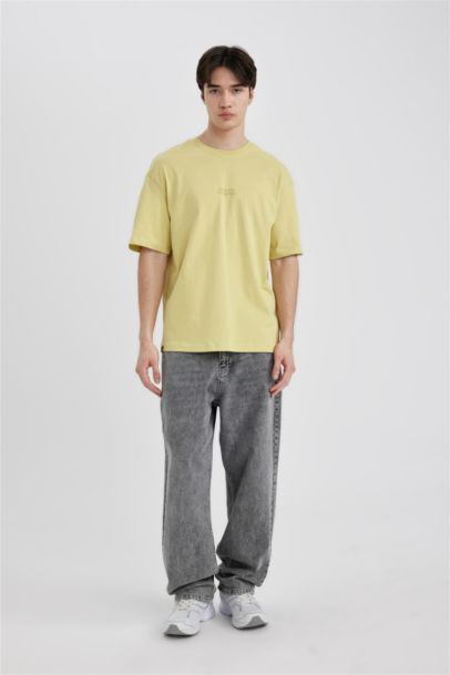 Comfort Regular Fit Crew Neck Back Printed T-Shirt