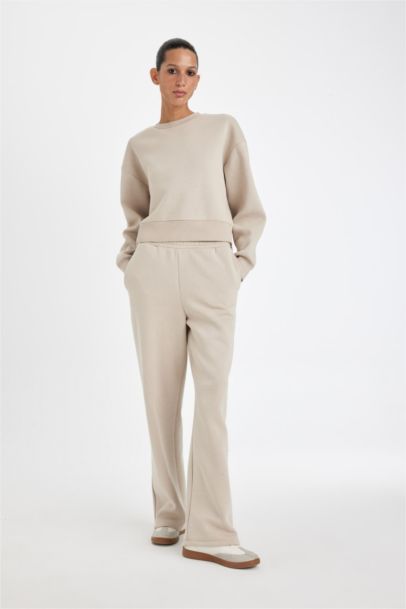 Boxy Fit Crew Neck Thick Basic Sweatshirt