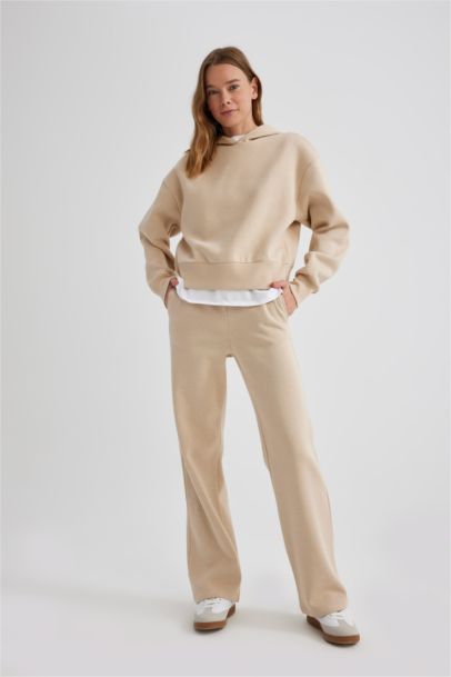 Straight Fit High Waist Thick Sweatpants