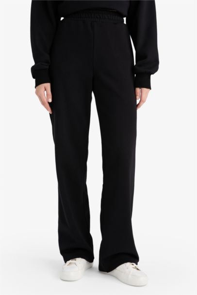 Pantalon de survêtement basique à taille haute et poches Coupe droite