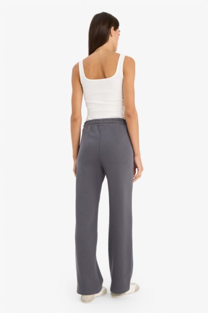 Straight Fit Basic High Waist Thick Sweatpants