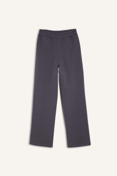 Straight Fit Basic High Waist Thick Sweatpants