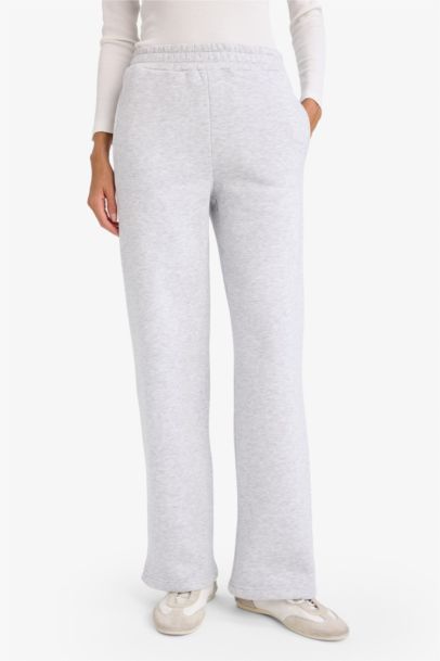 Straight Fit Basic High Waist Thick Sweatpants