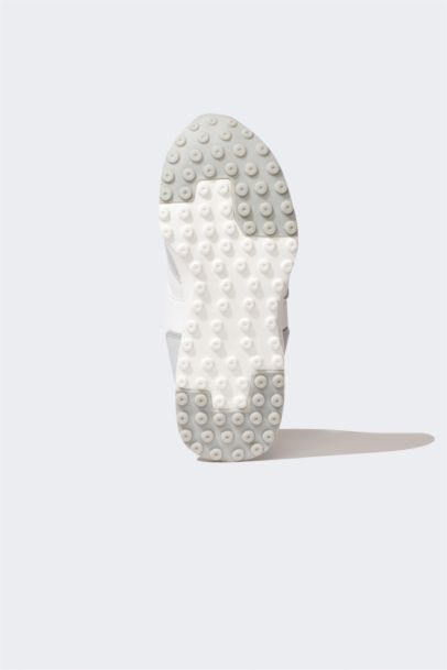 سنيكرز بناتي جلد صناعي رمادي بكعب عالي