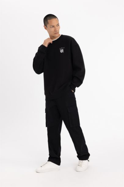 Габардиновые брюки Baggy Fit с накладными карманами