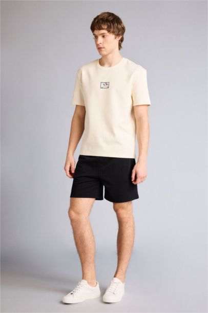 Regular Fit Düz Paça Beli Bağcıklı Cepli Basic Düz Şort