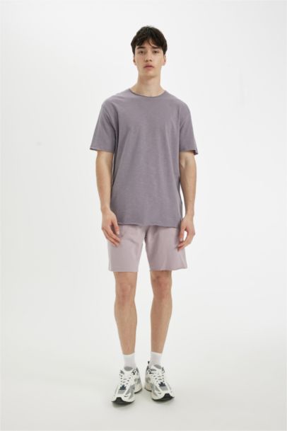 Slim Fit Dar Kesim Dar Paça Cepli Basic Düz Şort