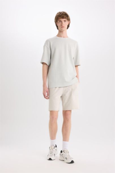 Cotton Slim Fit Skinny Leg Pocketed Basic Shorts