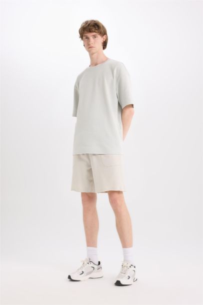 Cotton Slim Fit Skinny Leg Pocketed Basic Shorts