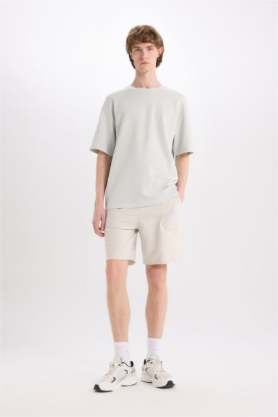 Cotton Slim Fit Skinny Leg Pocketed Basic Shorts