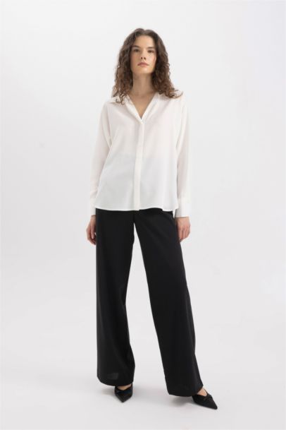 Chemise Coupe Relax à Manches Longues en Tencel