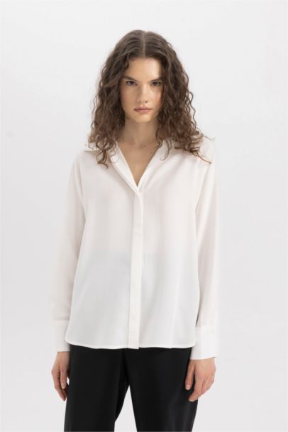 Chemise Coupe Relax à Manches Longues en Tencel