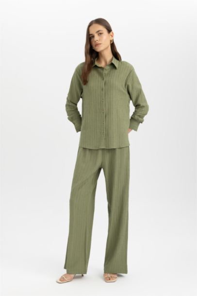 Wide Leg Pocket High Waist Long Length Trousers