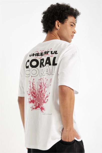 Oversize Fit Crew Neck Back Printed T-Shirt