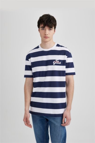 Regular Fit Crew Neck Printed Short Sleeve T-Shirt