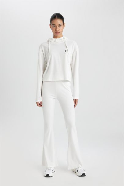 Flare Fit İspanyol Paça Standart Boy Ribana İnce Pantolon