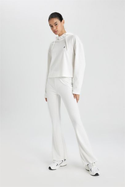 Flare Fit İspanyol Paça Standart Boy Ribana İnce Pantolon