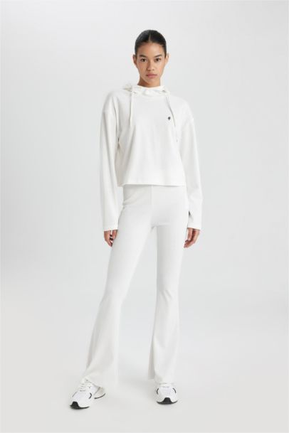 Flare Fit İspanyol Paça Standart Boy Ribana İnce Pantolon