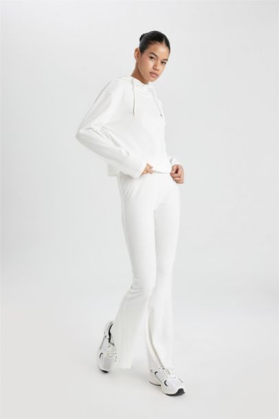 Flare Fit İspanyol Paça Standart Boy Ribana İnce Pantolon