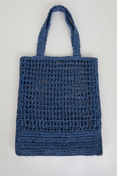 شنطة خوص شوبينج حريمي كحلي