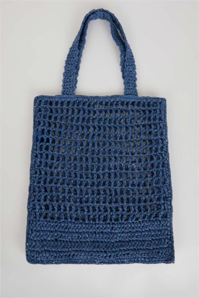 شنطة خوص شوبينج حريمي كحلي