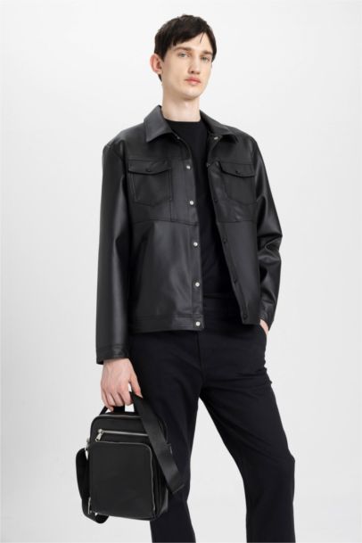 Erkek Suni Deri Çapraz Çanta