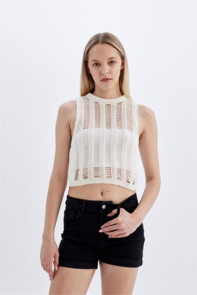 High Waist Fold-Ankle Denim Shorts