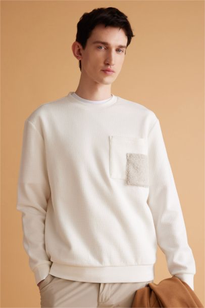Regular Fıt Bisiklet Yaka Sweatshirt
