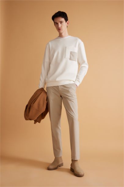 Regular Fıt Bisiklet Yaka Sweatshirt