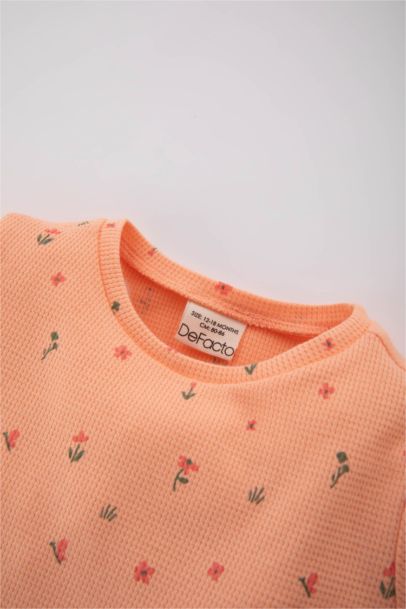 Baby Girl Floral Waffle 2 Piece Pajama Set