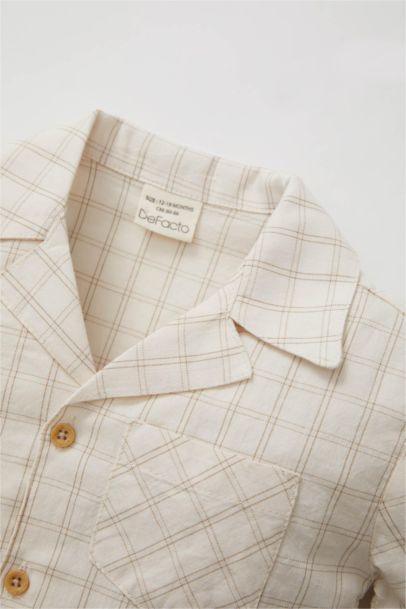 Baby Boy Short Sleeve Plaid Shirt