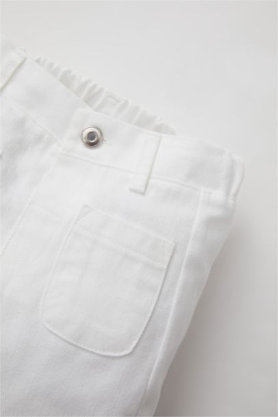 Baby Girl Wide Leg Gabardine Pants