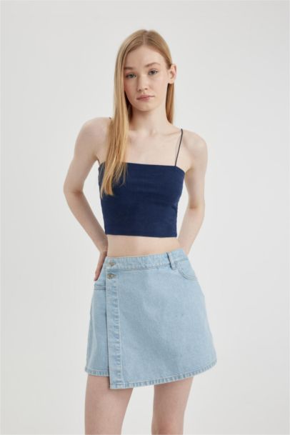 Fitted Ribbed Camisole Washed Faded Effect Undershirt