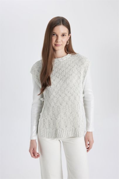 Débardeur en tricot à col rond Coupe régulière