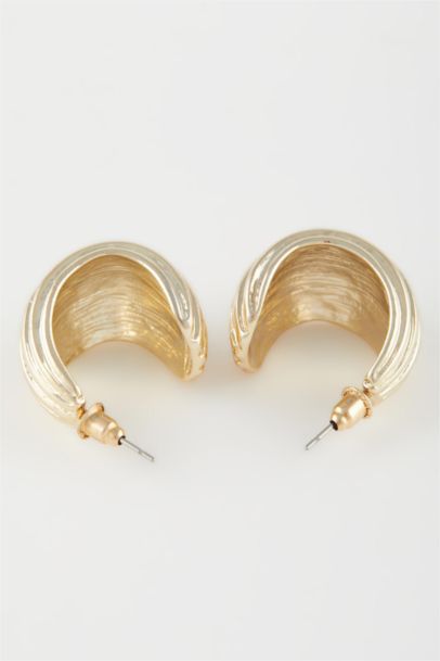 Kadın Yuvarlak Gold Küpe