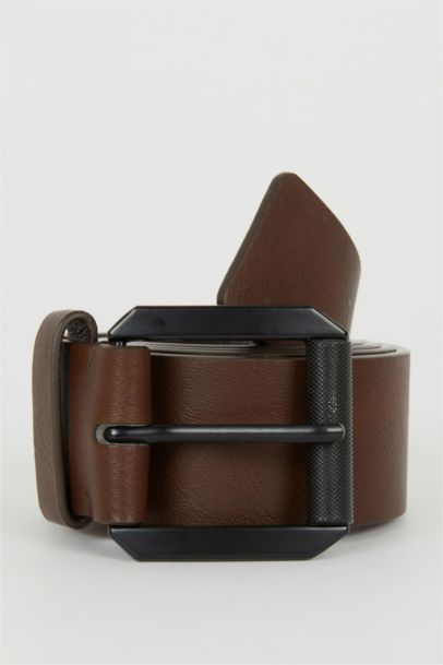 Erkek Suni Deri Jean Kemeri