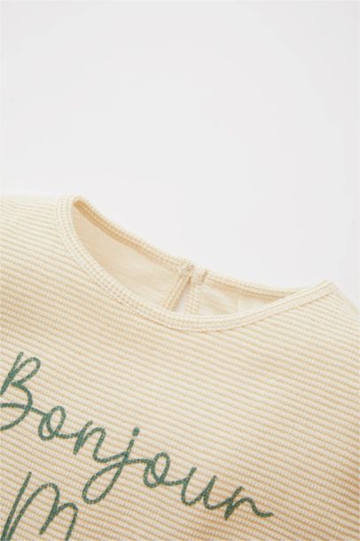 Baby Girl Crew Neck Slogan Printed T-Shirt