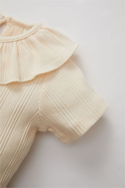 Baby Girl Ribbed Camisole Short Sleeve T-Shirt