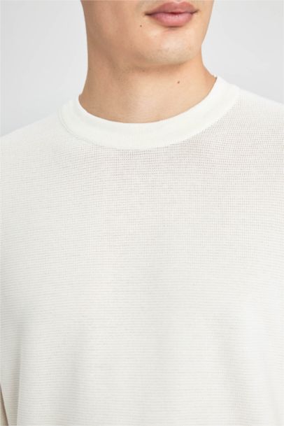 Standart Fit Normal Kesim Bisiklet Yaka Basic Düz Triko Kazak