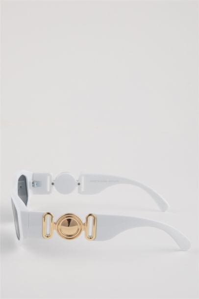 Woman Rectangular Plastic Sunglasses