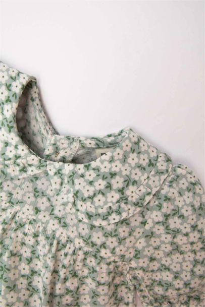 Baby Girl Bebe Collar Crinkle Viscose Shirt