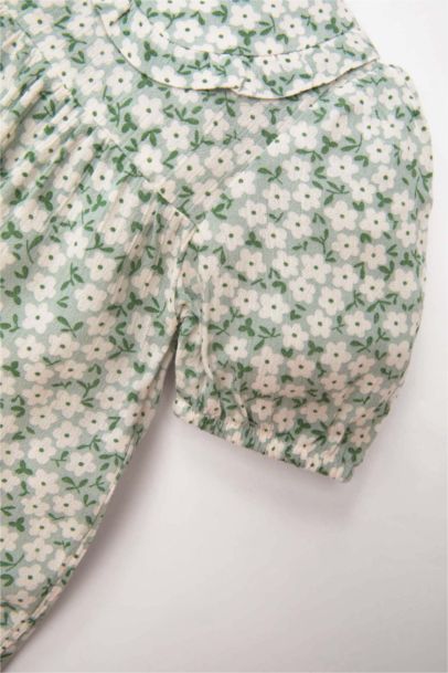 Baby Girl Bebe Collar Crinkle Viscose Shirt