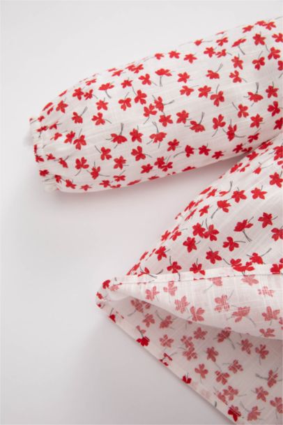 Baby Girl Crew Neck Flared Poplin Shirt