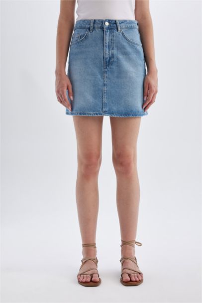 Regular Fit Denim Mini Skirt