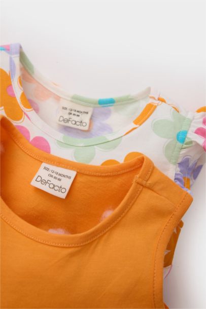 Lot de 2 robes sans manches à motifs pour bébé fille