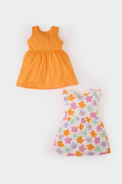 Lot de 2 robes sans manches à motifs pour bébé fille