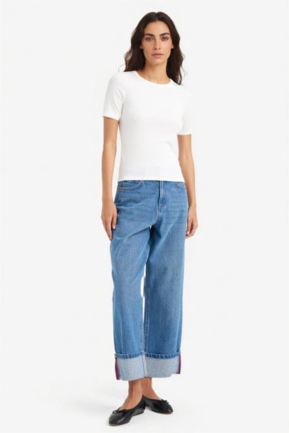 Slim Fit Basic Ribbed Camisole Short Sleeve T-Shirt